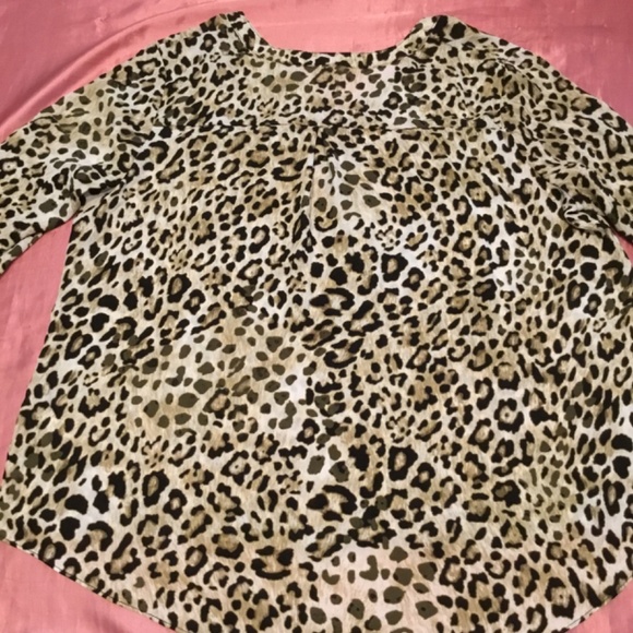 Animal Print Zipper Blouse EST 1946 XL - Picture 3 of 5